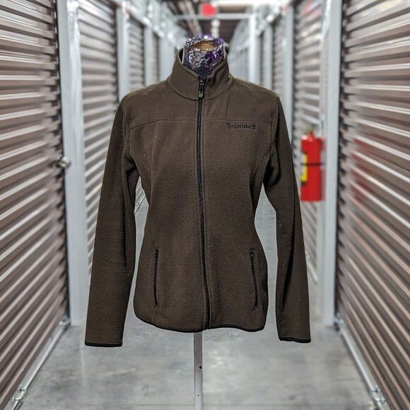 Timberland Size Medium Dark Green Full Zip Fleece Jacket - Picture 1 of 8